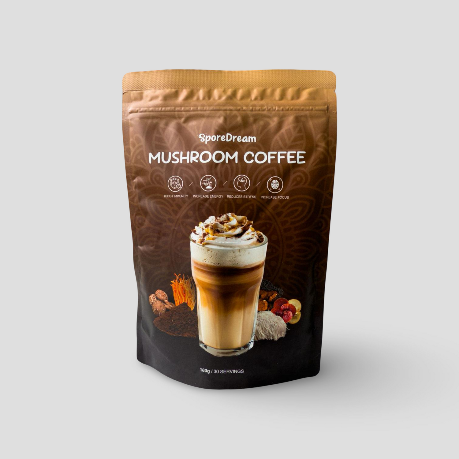 Functional Mushroom Coffee Latte
