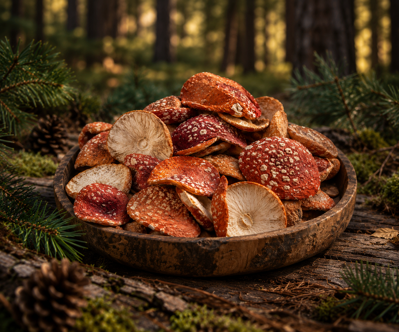 Dried Amanita Muscaria Fly Agaric Caps